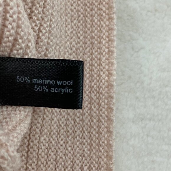 The Limited Scandal Collection Beige Ribbed Elbow Sleeve Knit Sweater Large - Picture 6 of 7